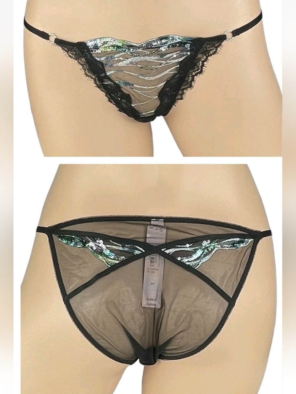 Victoria's Secret Very Sexy Siren Sequin Shimmer Embroidery String Bikini Panty